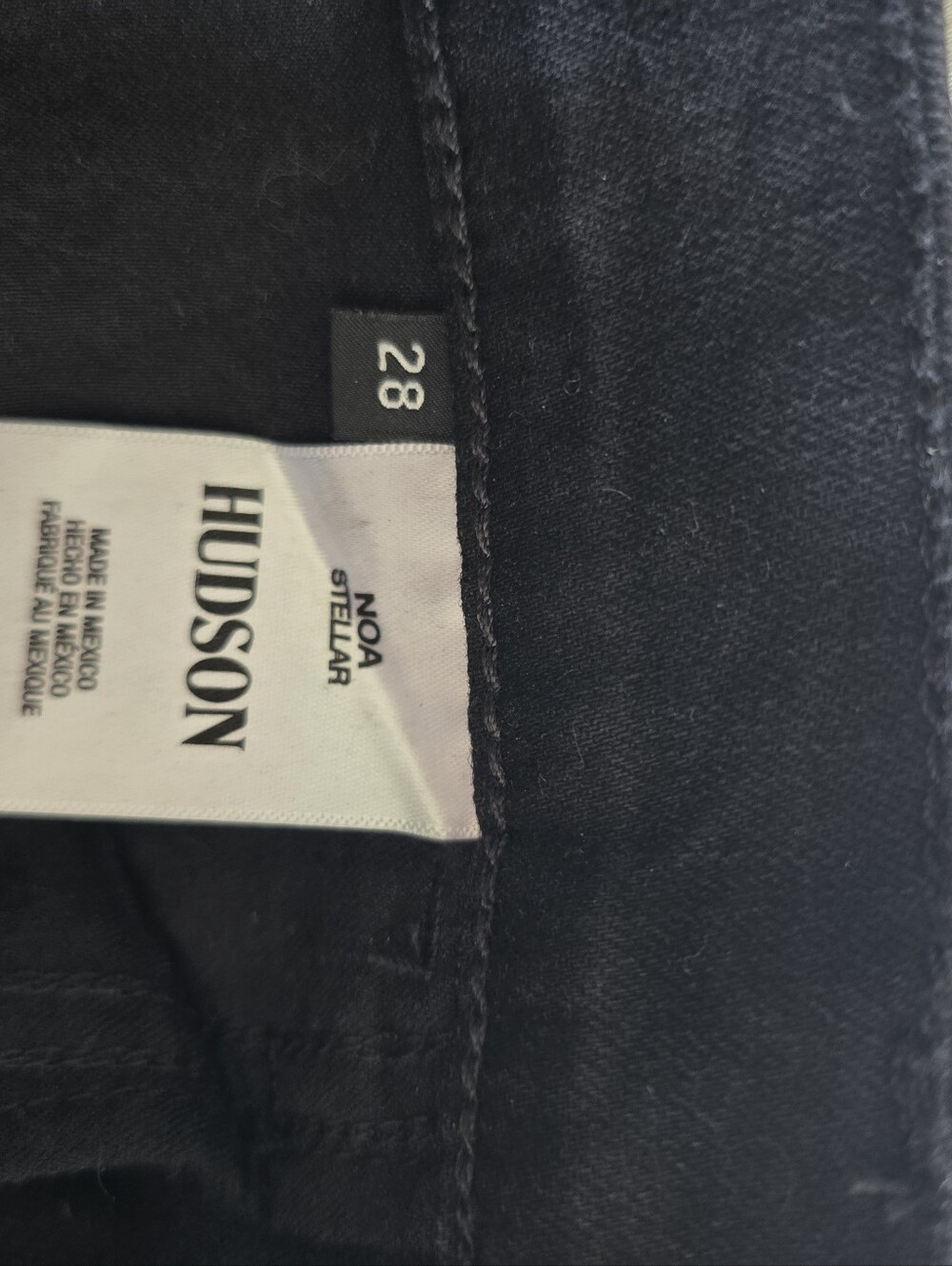 HUDSON Noa High-Rise Straight Crop Jeans COATED BLACK Stellar, 28) - Picture 6 of 6